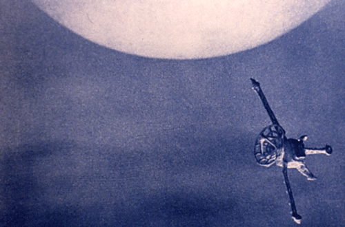 satellite flyby by
                                              susan graham (cyanotype)